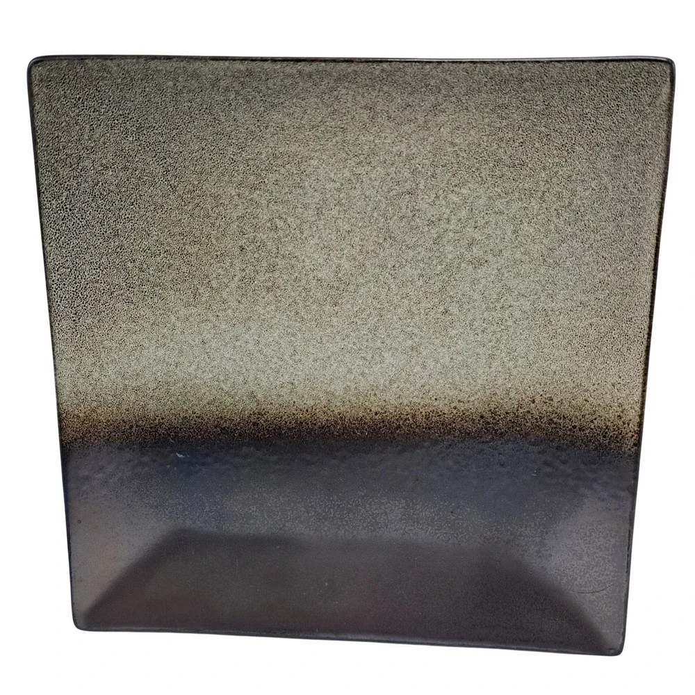 Gibson Elite Kaidence Square Dinner Plate Black Gray Ombre Ceramic Modern Safe